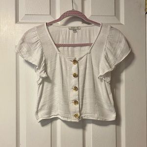 American Eagle White Button Up Blouse